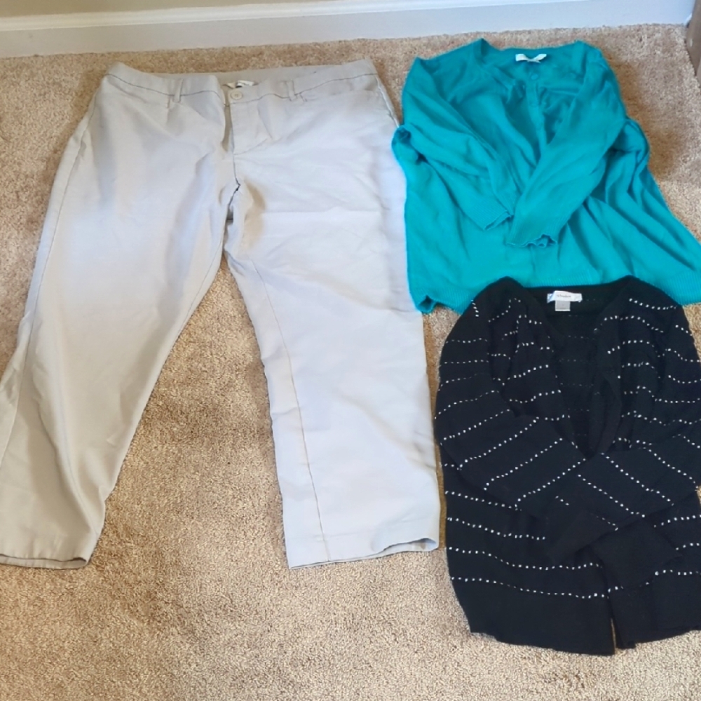 CJ Banks Tall Dress Pants And Two Cardigans